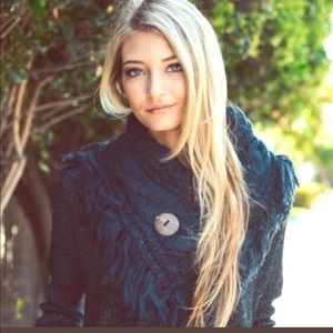 NWOT Navy Button Infinity Scarf